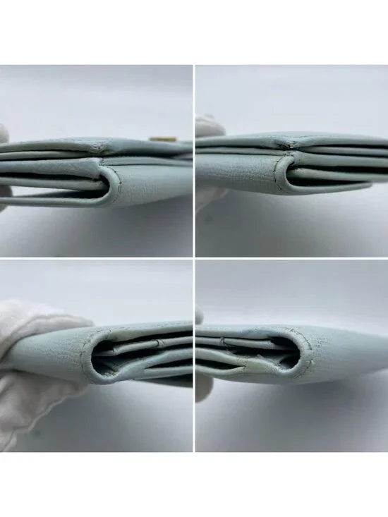 Chanel Coco Button Bifold Wallet Lime Green Card Billfold - Picture 8 of 16